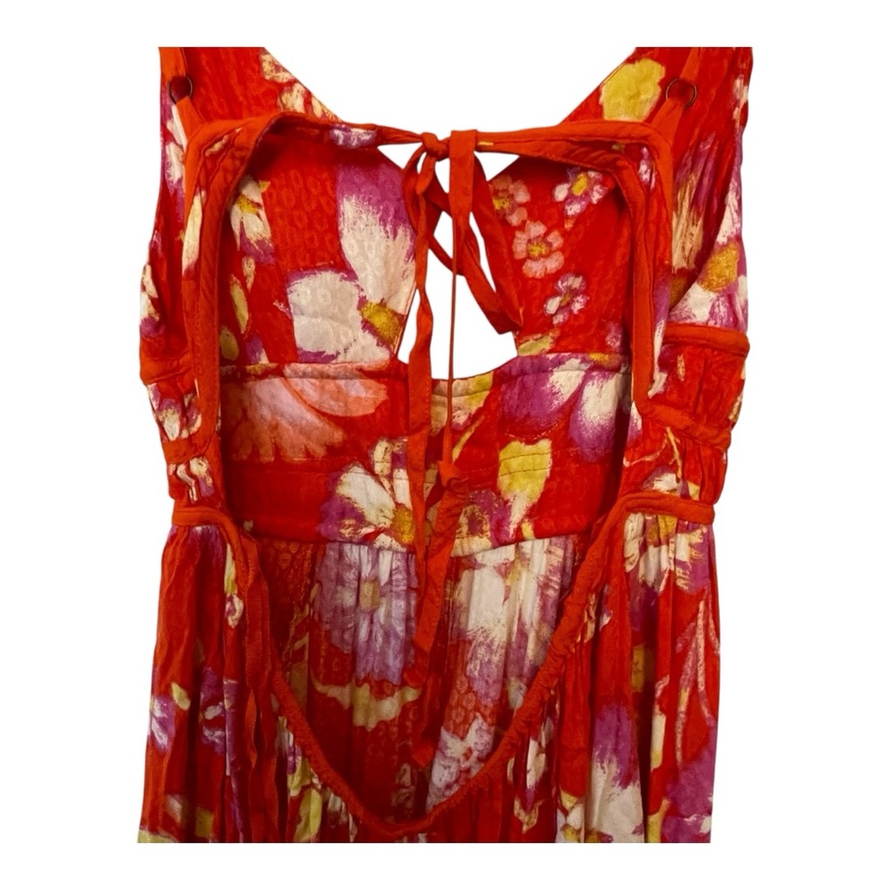 Free People Red and Pink Floral Dress - Picture 5 of 6